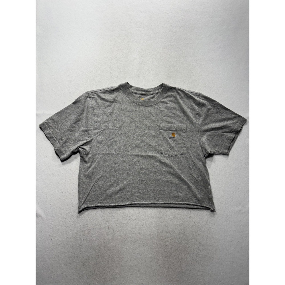 Carhartt Shirt Mens Medium Gray Cropped Pocket T-Shirt Short Sleeve Tagless